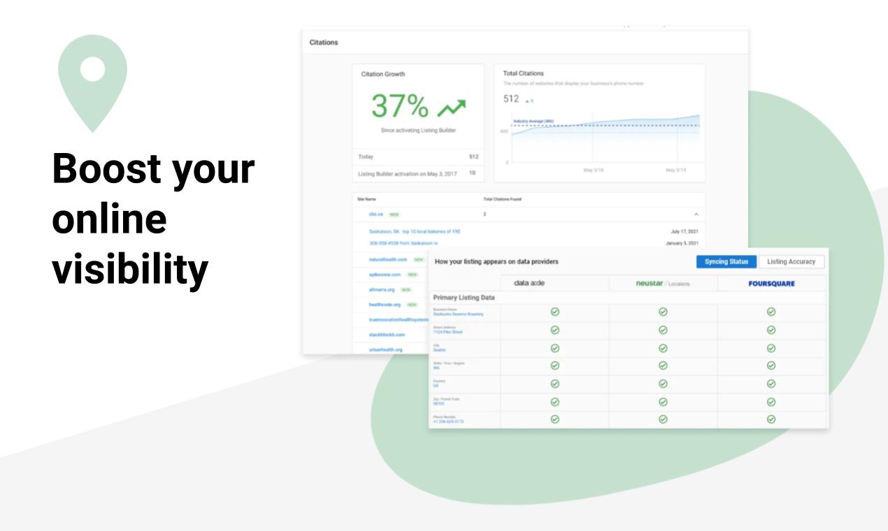 Local SEO optimization that drives foot traffic feature demonstration